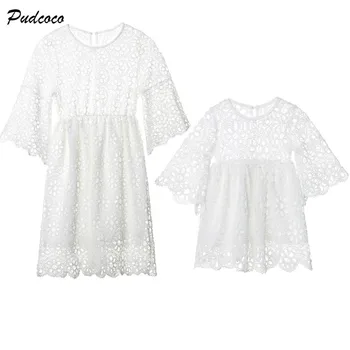 Mother and Daughter Dress Woman Princess Baby Girl Half Sleeve Lace White Dresses Family Match Clothes
Mother and Daughter Dress Woman Princess Baby Girl Half Sleeve Lace White Dresses Family Match Clothes