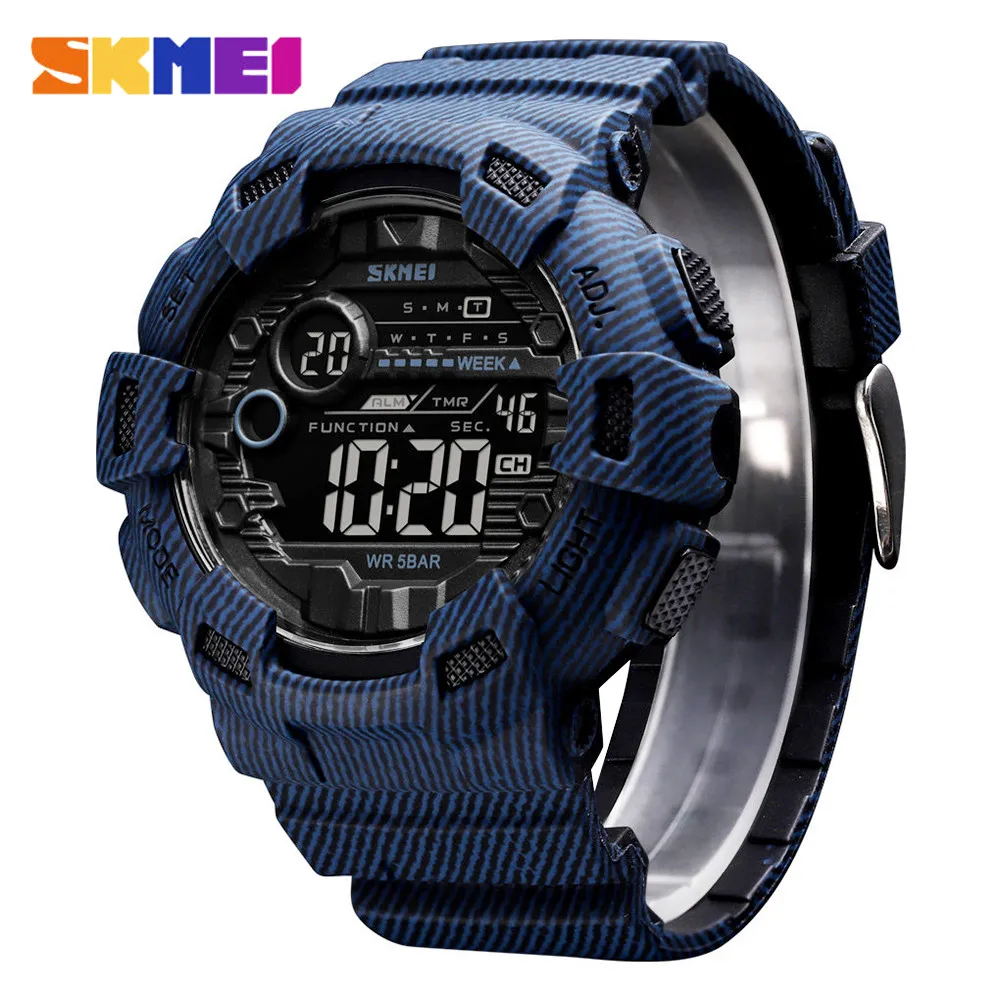 SKMEI Fashion Sport Watch Men Alarm Clock 2 Time Waterproof Week Display Men's Watches Denim Digital relogio masculino 1472
SKMEI Fashion Sport Watch Men Alarm Clock 2 Time Waterproof Week Display Men's Watches Denim Digital relogio masculino 1472