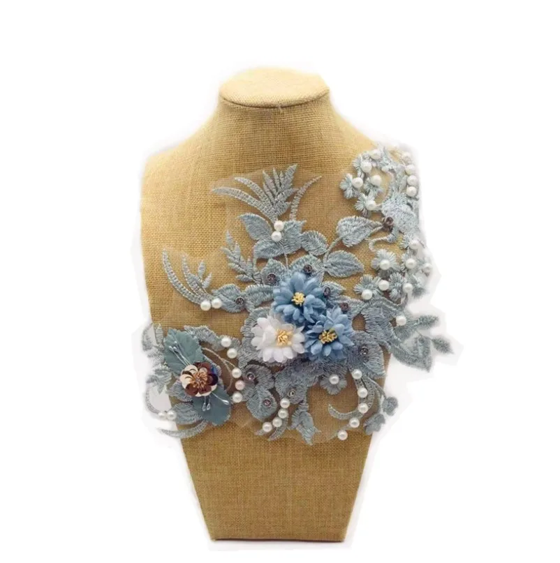 Embroidery Lace Collar Pearl Beaded 3D Flowers trim Lace Applique Wedding Dress Decor Neckline Floral Patch Costume
Embroidery Lace Collar Pearl Beaded 3D Flowers trim Lace Applique Wedding Dress Decor Neckline Floral Patch Costume