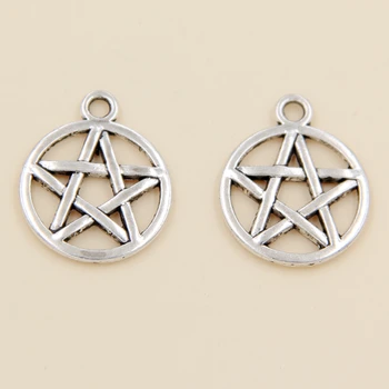 Wholesale 35pcs Tibetan Silver Circle + Five-Pointed Star Charms Pendants 16.5x20mm 
Wholesale 35pcs Tibetan Silver Circle + Five-Pointed Star Charms Pendants 16.5x20mm