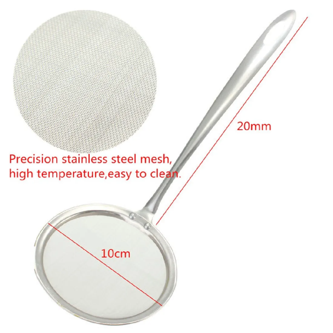 Top Sale Creative Stainless Steel Fine Mesh Oil Skimmer Strainer Flour Colander Sieve Kitchen Cooking Tool
Top Sale Creative Stainless Steel Fine Mesh Oil Skimmer Strainer Flour Colander Sieve Kitchen Cooking Tool