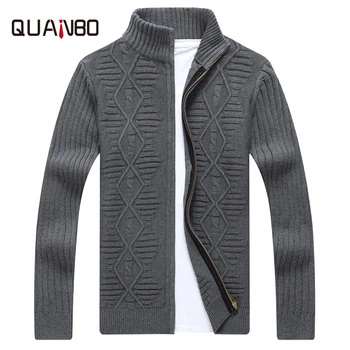 QUANBO Brand 2018 New Arrival Autumn Winter Cardigans Men Geometric patterns Sweaters High quality Knitwear Zipper Cardigan Coat
QUANBO Brand 2018 New Arrival Autumn Winter Cardigans Men Geometric patterns Sweaters High quality Knitwear Zipper Cardigan Coat