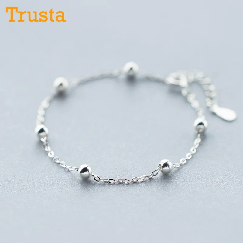 Trusta 100% 925 Sterling Silver Fashion Women Jewelry Round Bead Bracelet 16cm For Gift Girls Lady DS154 Free Shipping
Trusta 100% 925 Sterling Silver Fashion Women Jewelry Round Bead Bracelet 16cm For Gift Girls Lady DS154 Free Shipping