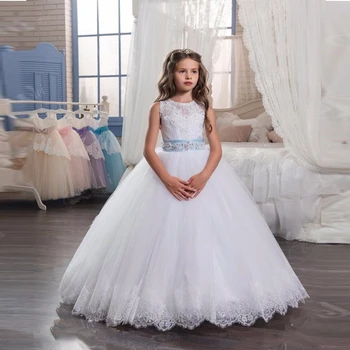 Fancy Flower Girl Party Dresses Child Sleeveless Sequin Bow White Mesh Ball Gowns Kids First Communion Dresses for Girls
Fancy Flower Girl Party Dresses Child Sleeveless Sequin Bow White Mesh Ball Gowns Kids First Communion Dresses for Girls