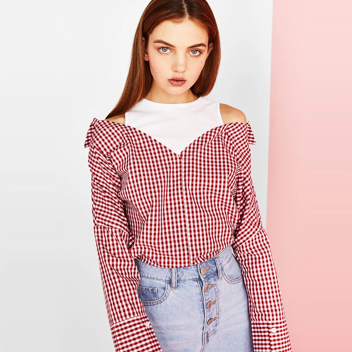 Youthful Vitality Sweet Fake Two Piece Open Shoulder Lapel Loose Casual Long Sleeve 2019 Striped Shirt Women Blouses
Youthful Vitality Sweet Fake Two Piece Open Shoulder Lapel Loose Casual Long Sleeve 2019 Striped Shirt Women Blouses