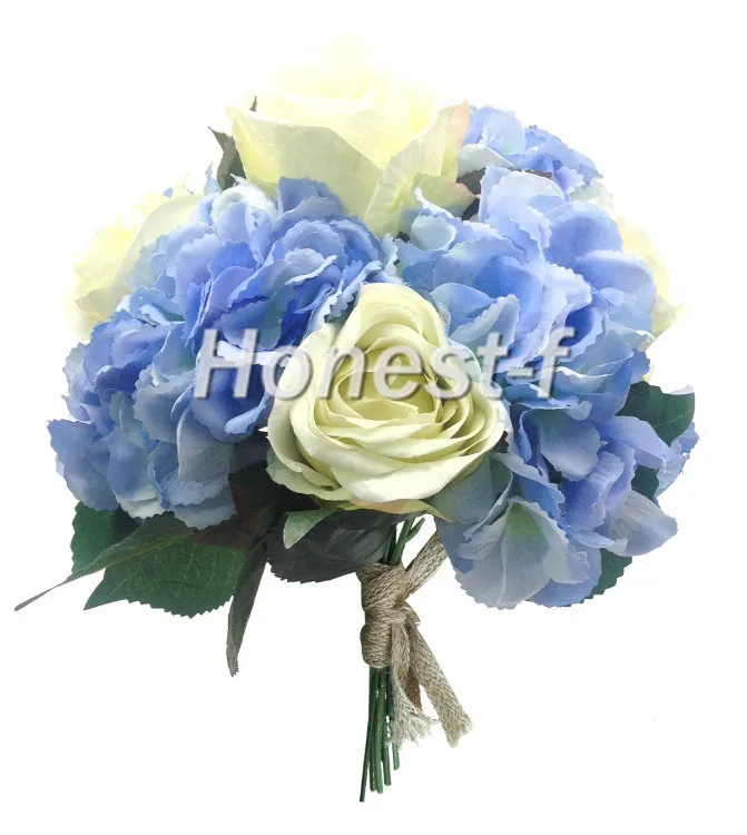 Hand Tie Artificial Silk Flowers Bounquet with 4 Heads Hydrangea and 5 Heads Rose , Bridal Wedding(Blue And White)
Hand Tie Artificial Silk Flowers Bounquet with 4 Heads Hydrangea and 5 Heads Rose , Bridal Wedding(Blue And White)