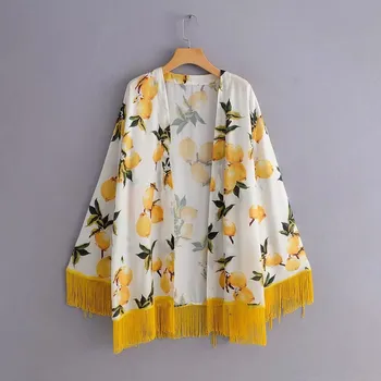 Women Fashion Print Yellow Tassel Patchwork Cardigan Blouse Ladies Sunscreen Casual Spliced Shirts Chemise Tops
Women Fashion Print Yellow Tassel Patchwork Cardigan Blouse Ladies Sunscreen Casual Spliced Shirts Chemise Tops