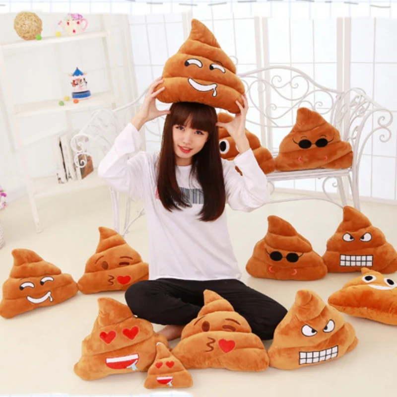 

New 5 Types Mini Emoji Pillow Cushion Poop Shape Pillow Doll Toy Throw Pillow Amusing emotion Poo Cushion almofadas NEW