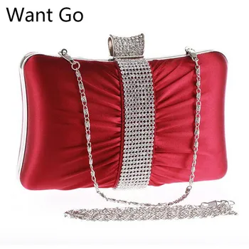 Want Go New Arrival Lady Satin Chain Evening Bag Fashion Women Solid Color Diamond Clutch Purse New Bride Wedding Party Wallet
Want Go New Arrival Lady Satin Chain Evening Bag Fashion Women Solid Color Diamond Clutch Purse New Bride Wedding Party Wallet