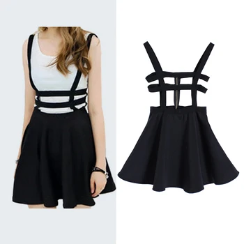 1Pc New Sale Fashion Preppy Style Black Suspender Skirts Women Pleated Short Braces Skirt Back Zipper Hollow Out Skirt
1Pc New Sale Fashion Preppy Style Black Suspender Skirts Women Pleated Short Braces Skirt Back Zipper Hollow Out Skirt