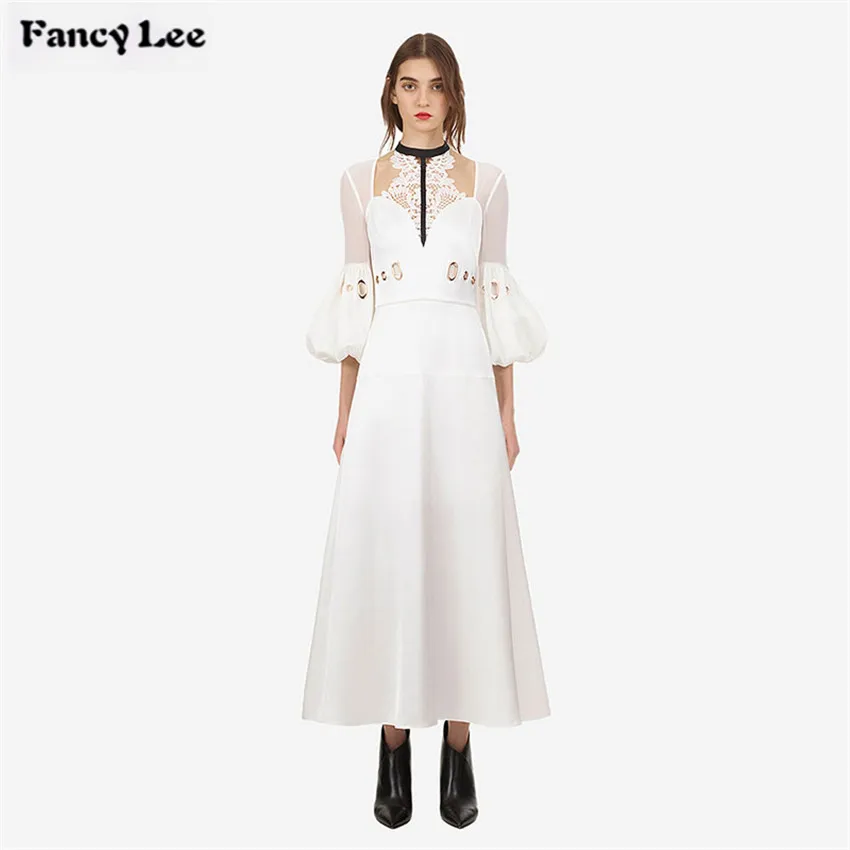 SP 2018 White Women High Waist Lantern Sleeve Lace A-Line Elegant High Quality Dress
SP 2018 White Women High Waist Lantern Sleeve Lace A-Line Elegant High Quality Dress