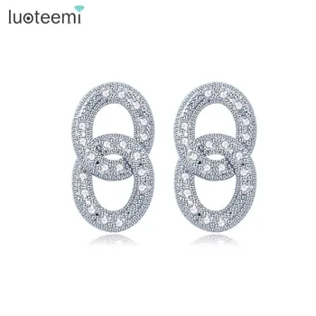 LUOTEEMI Bridal Jewelry White Gold-Color New Korean Design Zircon Paved 2 Small Round Connectted Stud Earring For Women Brincos
LUOTEEMI Bridal Jewelry White Gold-Color New Korean Design Zircon Paved 2 Small Round Connectted Stud Earring For Women Brincos