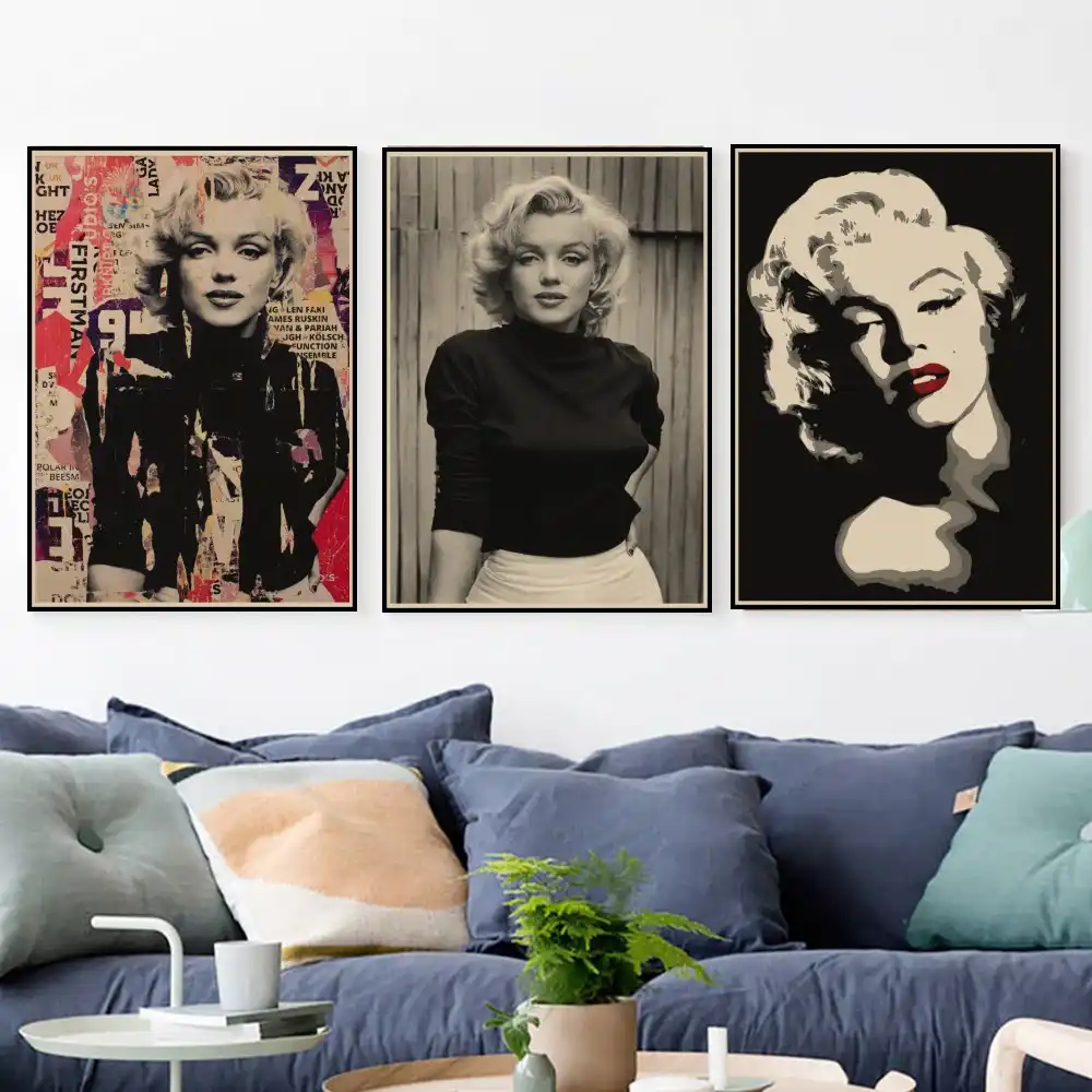 Marilyn Monroe Poster Retro Kraft Paper Poster Wall Sticker Wall