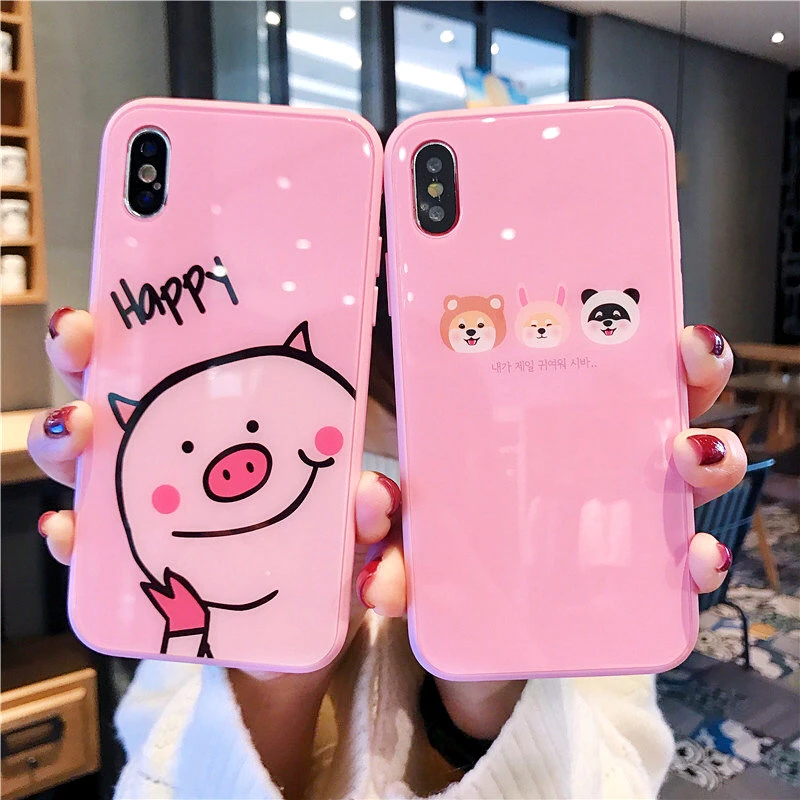 for iphone XS MAX case tempered glass cartoon cute pig Silicone cover for iphone 8 7 6 6s plus XR XS Max luxury Accessories
for iphone XS MAX case tempered glass cartoon cute pig Silicone cover for iphone 8 7 6 6s plus XR XS Max luxury Accessories