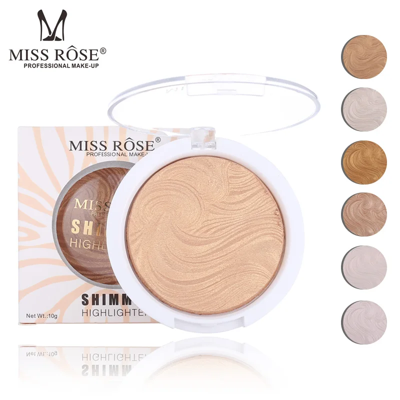 

MISS ROSE 12 color Baked Glitter Highlight Powder Oil-Control Face Makeup Highlighter Contour Powder Cosmetics Makeup
