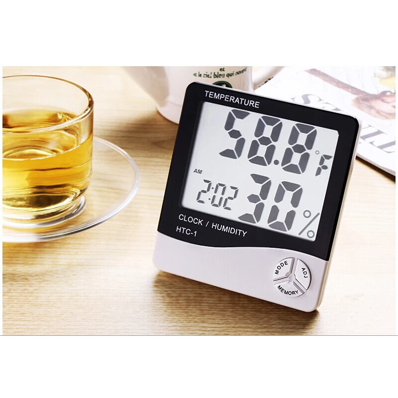 

LCD Digital Thermometer Indoor Room Outdoor Electronic Temperature Humidity Meter Hygrometer With Weather Station Alarm Clock