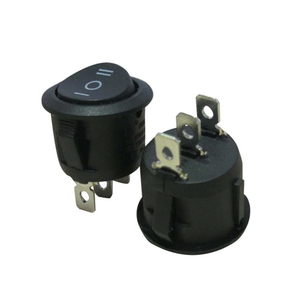 10Pcs AC 250V/6A, 125V/10A,Black ON/Off/ON SPDT,3 Pin 3 Position Mini Boat Rocker Toggle Switch KCD1-5-103
10Pcs AC 250V/6A, 125V/10A,Black ON/Off/ON SPDT,3 Pin 3 Position Mini Boat Rocker Toggle Switch KCD1-5-103
