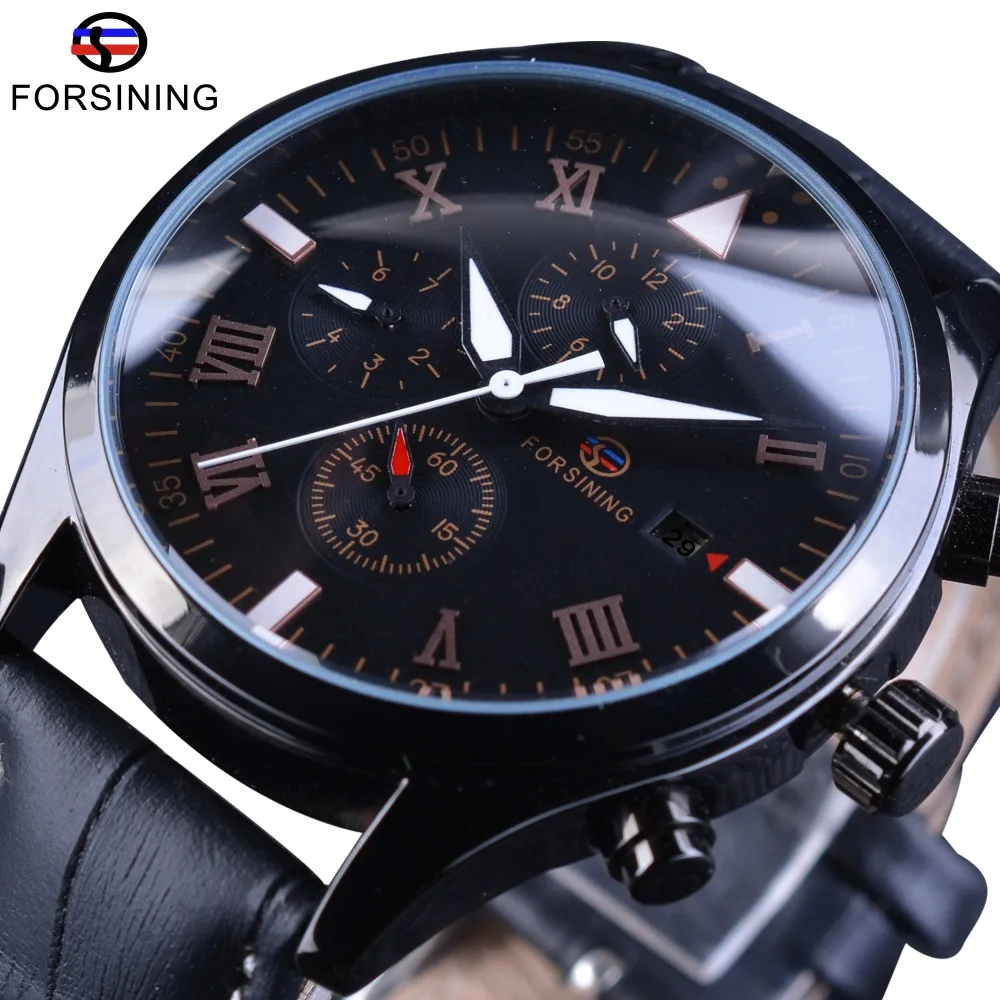Forsining 2017 Black Genuine Leather Military Design Calendar Display Pilot Series Clock Mens Automatic Watches Top Brand Luxury
Forsining 2017 Black Genuine Leather Military Design Calendar Display Pilot Series Clock Mens Automatic Watches Top Brand Luxury