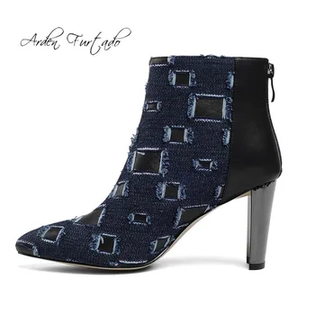 Arden Furtado Fashion women's shoes 2019 pointed toe chunky heels back zipper ankle boots women's shoes blue denim jeans boots
Arden Furtado Fashion women's shoes 2019 pointed toe chunky heels back zipper ankle boots women's shoes blue denim jeans boots