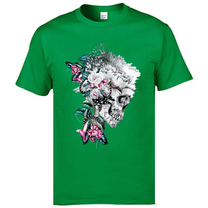Momento Mori Rev V Pure Cotton T Shirt for Men Group T-shirts Printed New Design O Neck Top T-shirts Short Sleeve Momento Mori Rev V green