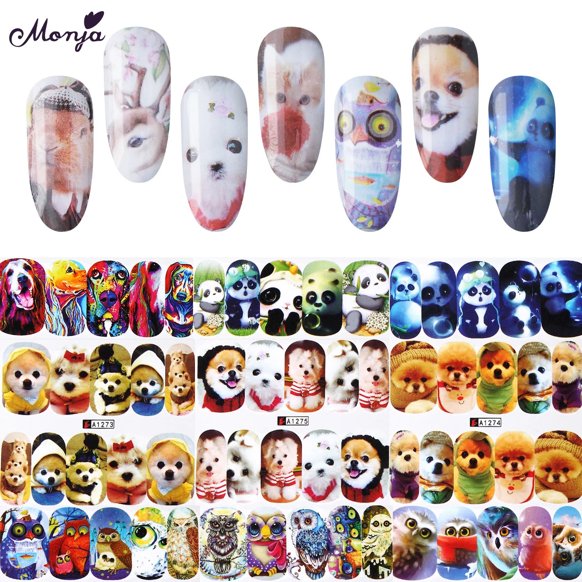 Monja 24pcs/set Watercolor Cute Animal Sticker Nail Decals Set Owl Dog Cat Rabbit Designs Gel Manicure Decor Water Slider
Monja 24pcs/set Watercolor Cute Animal Sticker Nail Decals Set Owl Dog Cat Rabbit Designs Gel Manicure Decor Water Slider