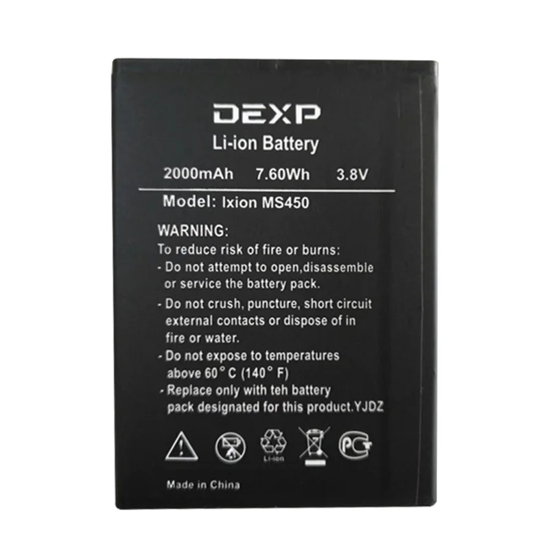 HIXANNY 100% New High Quality 3.8V 2000mAh Ixion MS450 Battery for DEXP Ixion MS450 Mobile Phone
HIXANNY 100% New High Quality 3.8V 2000mAh Ixion MS450 Battery for DEXP Ixion MS450 Mobile Phone
