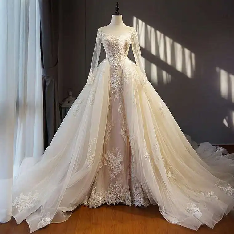 2020 New Hot High Sheer Lace Long Sleeves Open Back Royal Ball Gown Wedding Dresses
2020 New Hot High Sheer Lace Long Sleeves Open Back Royal Ball Gown Wedding Dresses