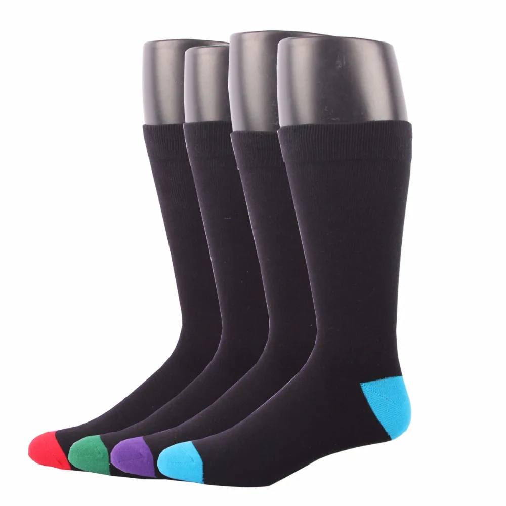 Фото Rioriva Brand Men Formal Dress Socks Plus Size Classic Mid Calf Combed Cotton US 8-14 /EU 42-49 Big Sox No Gift Box 4pairs | Мужская