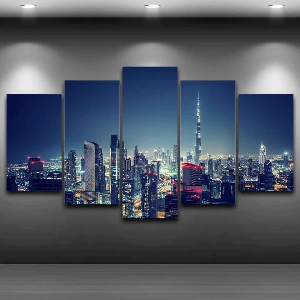 Top-Rated Canvas Print Painting Wall Art Modular Pictures Living Room Decorative 5 Piece Dubai City Night Scene Poster Framework
Top-Rated Canvas Print Painting Wall Art Modular Pictures Living Room Decorative 5 Piece Dubai City Night Scene Poster Framework