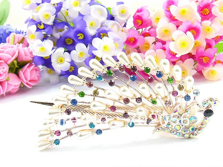 Pearl rhinestone peacock big Duck Clip Banana Clips Hair Barrette Hairpin clasps accessory 24pc/lot mixed #2990
Pearl rhinestone peacock big Duck Clip Banana Clips Hair Barrette Hairpin clasps accessory 24pc/lot mixed #2990