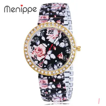 Floral print Elasticity Watch Women Fashion Beautiful Flower Stainless Steel Watchband Printing Casual Women WristWatches
Floral print Elasticity Watch Women Fashion Beautiful Flower Stainless Steel Watchband Printing Casual Women WristWatches