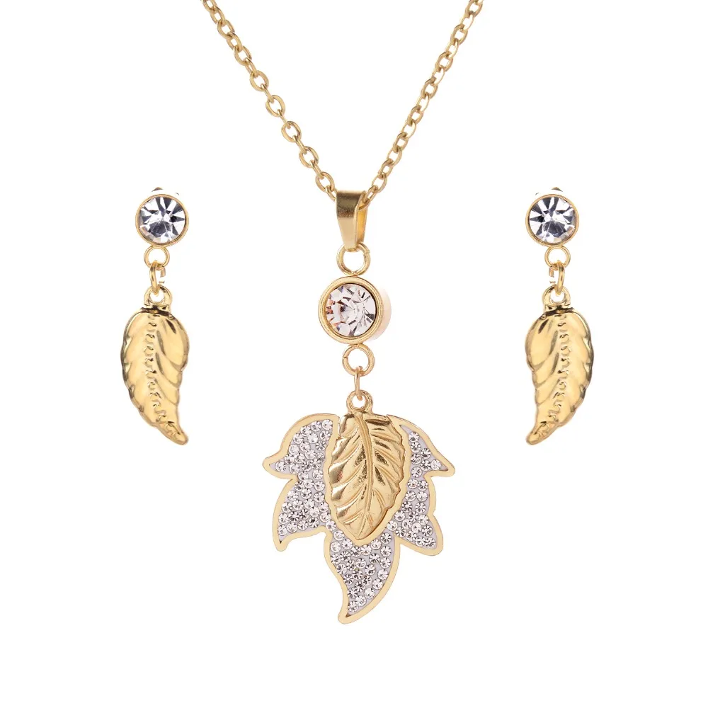 New Arrival Stainless Steel Jewelry Set Crystal Gold Earrings Necklace Set Free Chain Party Wedding Jewelry Valentine's Gift
New Arrival Stainless Steel Jewelry Set Crystal Gold Earrings Necklace Set Free Chain Party Wedding Jewelry Valentine's Gift