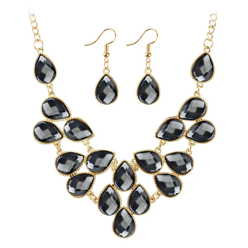 Fashion Crystal Water Drop Jewelry Set Necklace Set Beads Charms Earrings Statement Wedding Jewelry Set
Fashion Crystal Water Drop Jewelry Set Necklace Set Beads Charms Earrings Statement Wedding Jewelry Set
