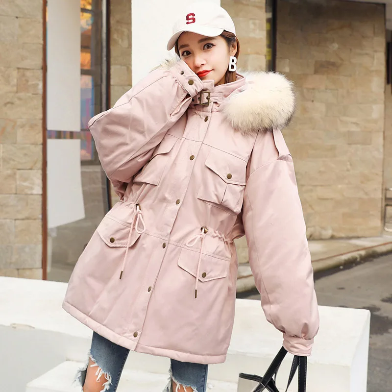 Large Real Fur Collar Hooded 2019 Winter White Duck Down Jacket Women Long Coat Warm Parkas Thick Female Outerwear Pink Khaki
Large Real Fur Collar Hooded 2019 Winter White Duck Down Jacket Women Long Coat Warm Parkas Thick Female Outerwear Pink Khaki