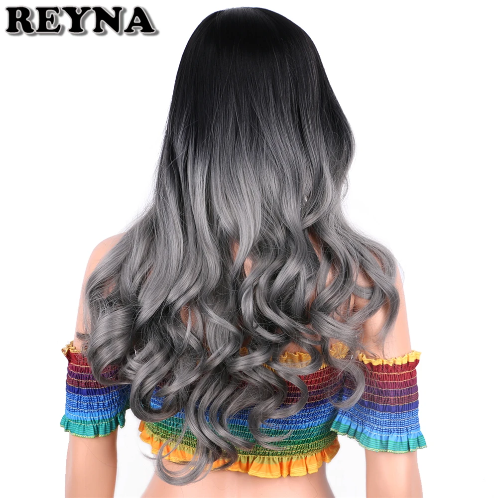 REYNA Black to Grey Cosplay Wavy Synthetic Hair Wigs 26" Long Ombre Bangs Heat Resistant Fiber hair Wigs For Women
REYNA Black to Grey Cosplay Wavy Synthetic Hair Wigs 26" Long Ombre Bangs Heat Resistant Fiber hair Wigs For Women