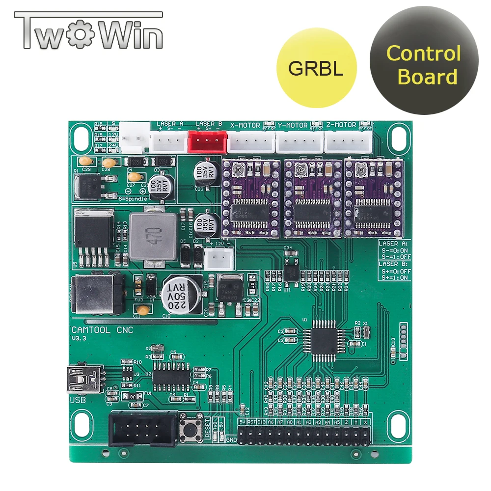 GRBL 1.1 Control Board For 1610/2418/3018 DIY Laser Engraving Machine USB Connection with Offline Controller by 3 Axis CNC
GRBL 1.1 Control Board For 1610/2418/3018 DIY Laser Engraving Machine USB Connection with Offline Controller by 3 Axis CNC