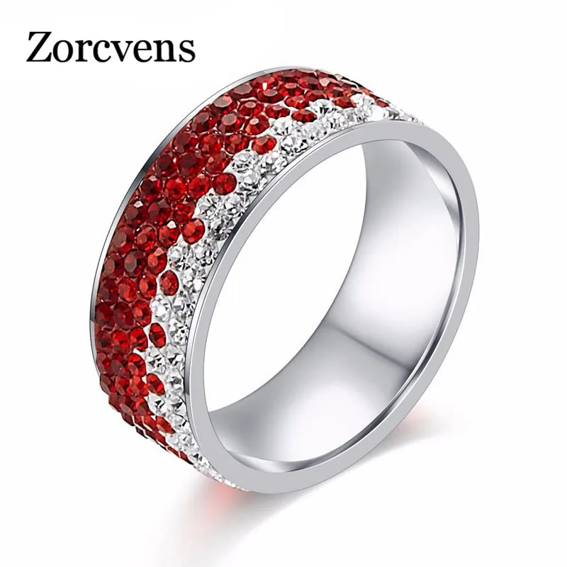 ZORCVENS 5 Row Lines Red Blue Black Color CZ Stone Wedding Ring For Women Stainless Steel Ring Party Female Finger Jewelry
ZORCVENS 5 Row Lines Red Blue Black Color CZ Stone Wedding Ring For Women Stainless Steel Ring Party Female Finger Jewelry