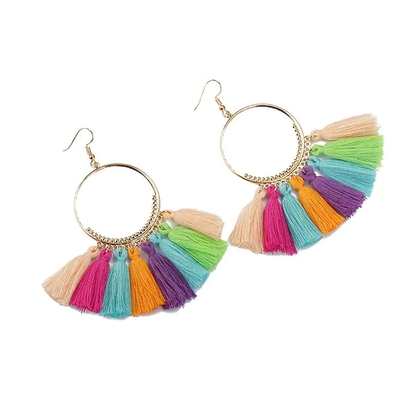 New Bohemian Handmade Statement Tassel Earrings Women Vintage Round Long Drop Earrings Wedding Party Bridal Fringed Jewelry V2
New Bohemian Handmade Statement Tassel Earrings Women Vintage Round Long Drop Earrings Wedding Party Bridal Fringed Jewelry V2