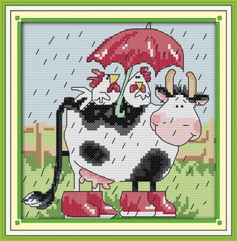 Joy Sunday Needlework DIY Cross stitch Set For Embroidery kits Precise Printed Cows and chicken Patterns Counted Cross-Stitching
Joy Sunday Needlework DIY Cross stitch Set For Embroidery kits Precise Printed Cows and chicken Patterns Counted Cross-Stitching