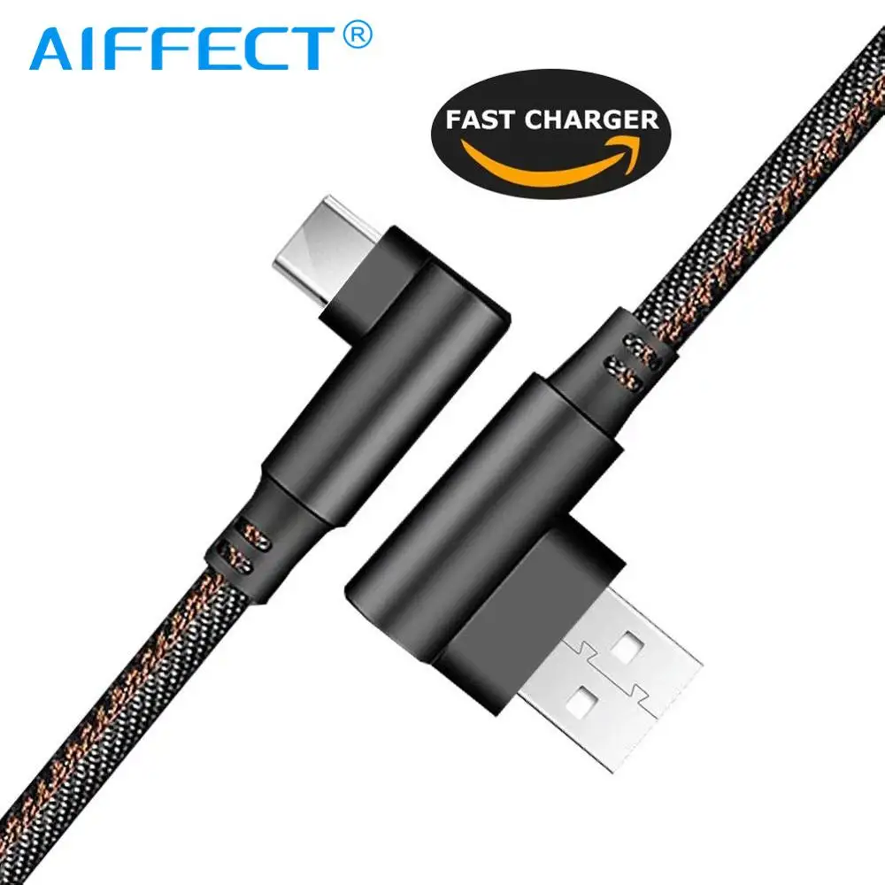 AIFFECT Double Elbow USB Type C Cable, Right Angle Denim Braided USB C to USB A Charger Cord for Samusng Galaxy Note9 S9 S8
AIFFECT Double Elbow USB Type C Cable, Right Angle Denim Braided USB C to USB A Charger Cord for Samusng Galaxy Note9 S9 S8
