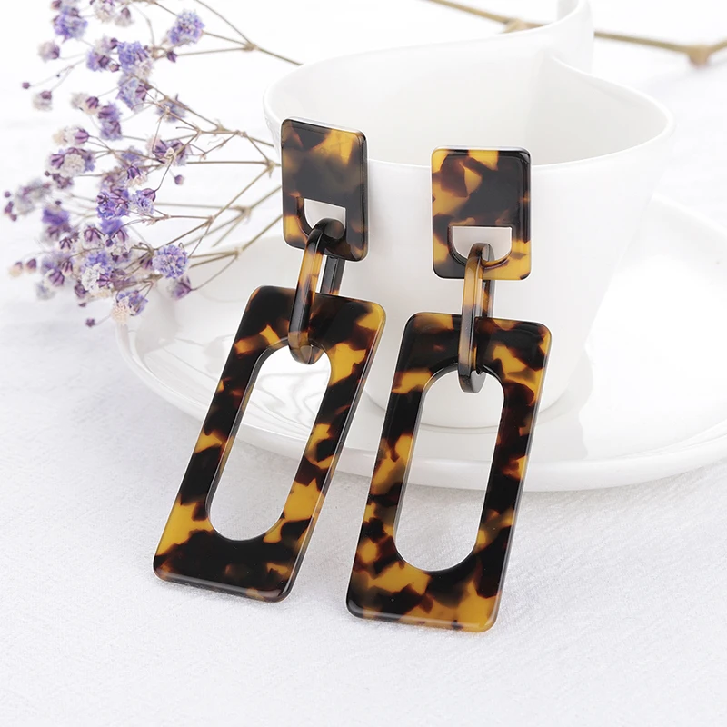 Bohemian Large Color Blocks Tortoiseshell Brincos Acrylic Earrings for Women Drop Earring Elegant Design Jewelry Gift Pendientes
Bohemian Large Color Blocks Tortoiseshell Brincos Acrylic Earrings for Women Drop Earring Elegant Design Jewelry Gift Pendientes