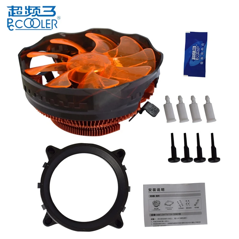 PCCOOLER E121M 4 Pin 12cm Cooling Fans Orange LED CPU Cooler Cooling Fan For Intel LGA775 LGA115X For AMD AM2 AM3
PCCOOLER E121M 4 Pin 12cm Cooling Fans Orange LED CPU Cooler Cooling Fan For Intel LGA775 LGA115X For AMD AM2 AM3