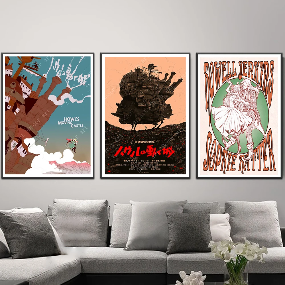 Howl's Moving Castle Hayao Miyazaki Fairy Tale Anime Canvas Paintings Vintage Kraft Posters Coated Wall Stickers Decor Kids Gift
Howl's Moving Castle Hayao Miyazaki Fairy Tale Anime Canvas Paintings Vintage Kraft Posters Coated Wall Stickers Decor Kids Gift