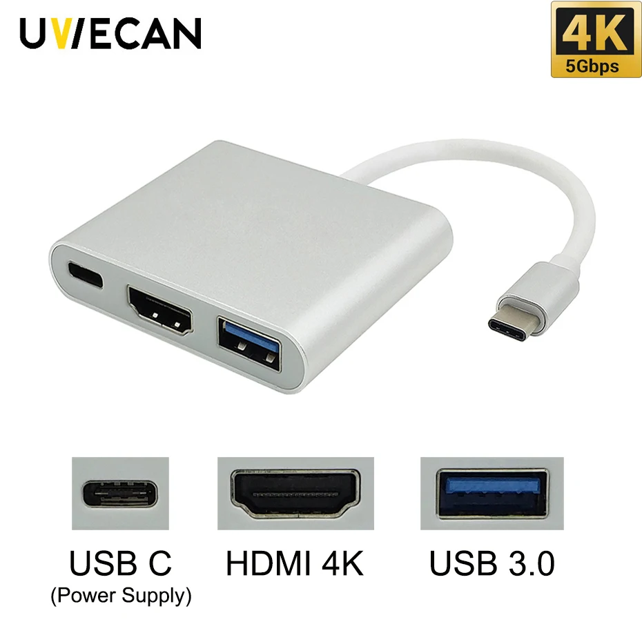 3 in 1 USB C To HDMI USB 3.0 Charging Adapter Converter with 4K Type-C 3.1 Hub for HDTV PC 2017 Macbook Pro Dell XPS Asus Chrome
3 in 1 USB C To HDMI USB 3.0 Charging Adapter Converter with 4K Type-C 3.1 Hub for HDTV PC 2017 Macbook Pro Dell XPS Asus Chrome