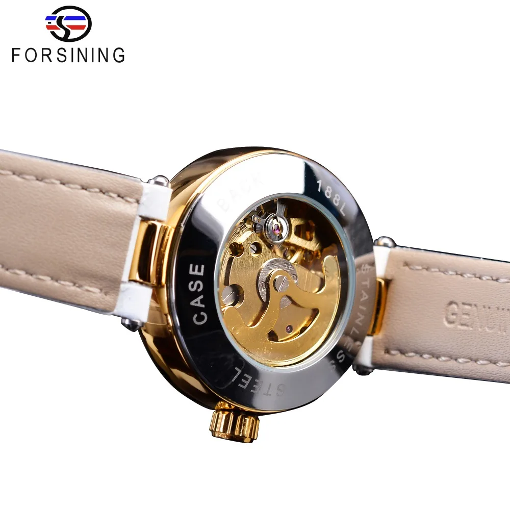 Часы наручные Forsining женские механические брендовые роскошные часы скелетоны с