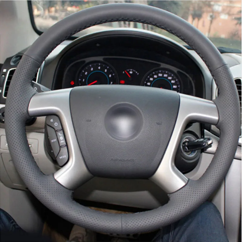 Top Leather Steering Wheel Hand-stitch on Wrap Cover For Chevrolet Captiva 2007-2014 Silverado GMC Sierra 07-13 Daewoo Winstorm
Top Leather Steering Wheel Hand-stitch on Wrap Cover For Chevrolet Captiva 2007-2014 Silverado GMC Sierra 07-13 Daewoo Winstorm