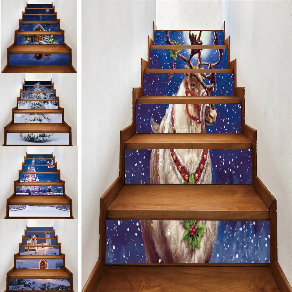Christmas 6Pcs Christmas Staircase Stair Riser Floor Sticker DIY Wall Decal Stairs Decal Eco-friendlly Waterproof PVC Stickers 
Christmas 6Pcs Christmas Staircase Stair Riser Floor Sticker DIY Wall Decal Stairs Decal Eco-friendlly Waterproof PVC Stickers