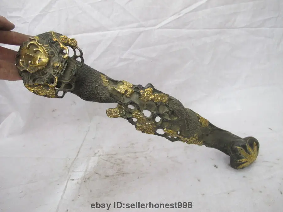 Chinese Bronze Carved dragon Coiled Plum flower tree Auspicious Ru Yi Statue 5.19
Chinese Bronze Carved dragon Coiled Plum flower tree Auspicious Ru Yi Statue 5.19