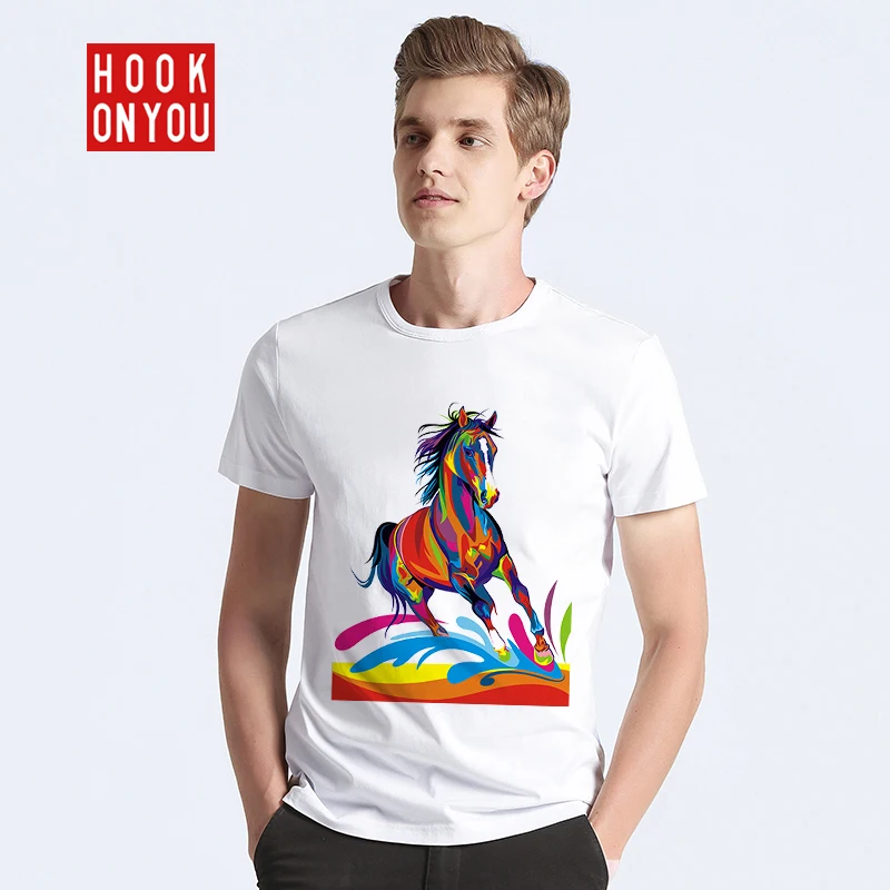2018 spring and summer beautiful colorful horse T-shirt fashion boutique tops Casual short-sleeved men's Tshirt free shipping
2018 spring and summer beautiful colorful horse T-shirt fashion boutique tops Casual short-sleeved men's Tshirt free shipping