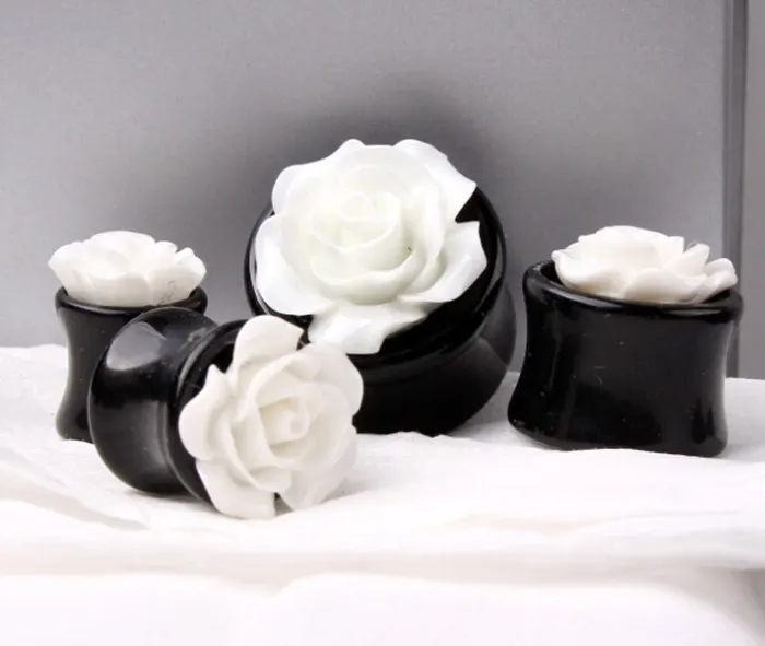 White Rose Ear Plugs Flesh Tunnels,Acrylic Earring Hollow Expander Ear Gauges Kit,Piercing Jewelry 4MM - 16MM for Choosing
White Rose Ear Plugs Flesh Tunnels,Acrylic Earring Hollow Expander Ear Gauges Kit,Piercing Jewelry 4MM - 16MM for Choosing